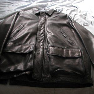 Nautica Mens Leather Jacket Size 42